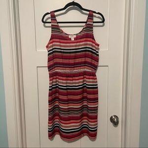 Loft size 6 pink, red, white, and navy striped dress!